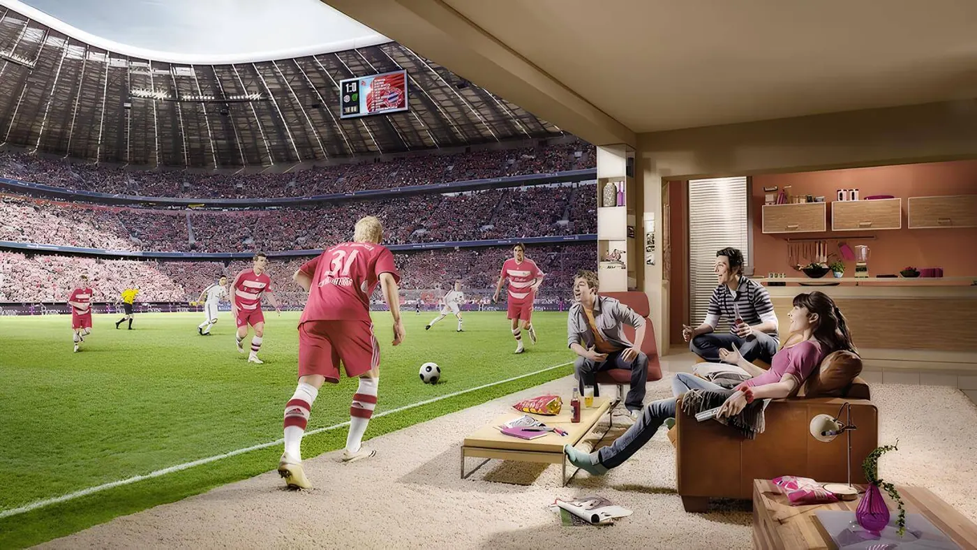 Salon belge devant un match grâce à un abonnement IPTV Belgique