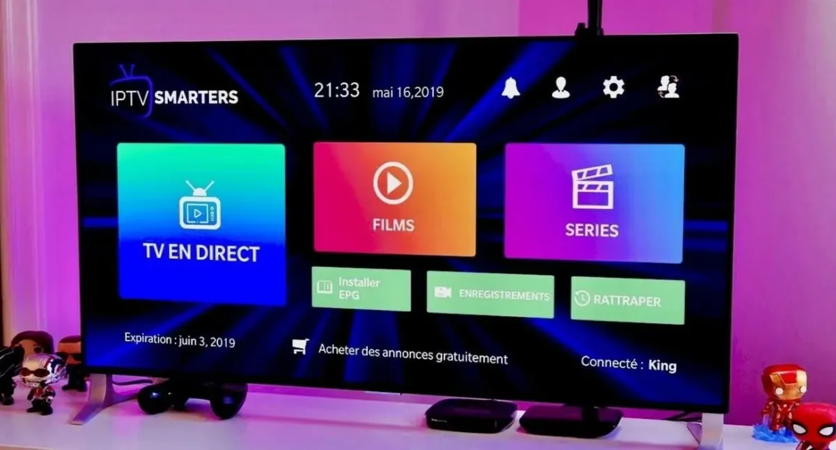 Accueil d’un lecteur IPTV pour comparer TiviMate ou IPTV Smarters Pro